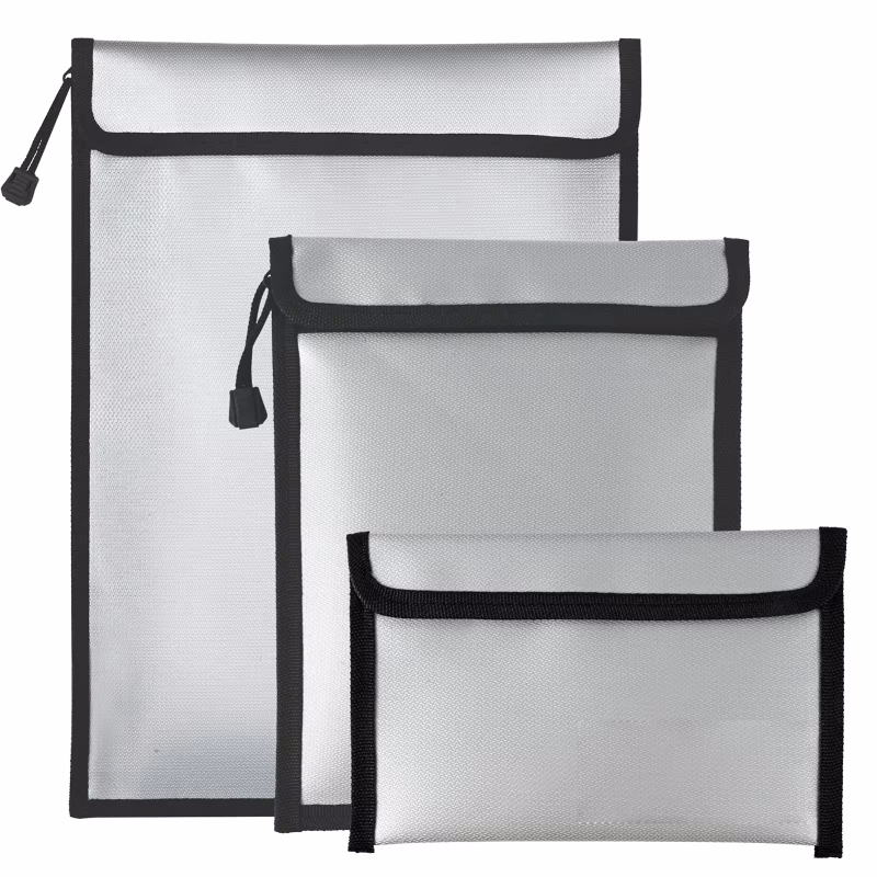 High Quality Waterproof Fire Resistant A4 File Zippered Storage Travel Fireproof Document Bag